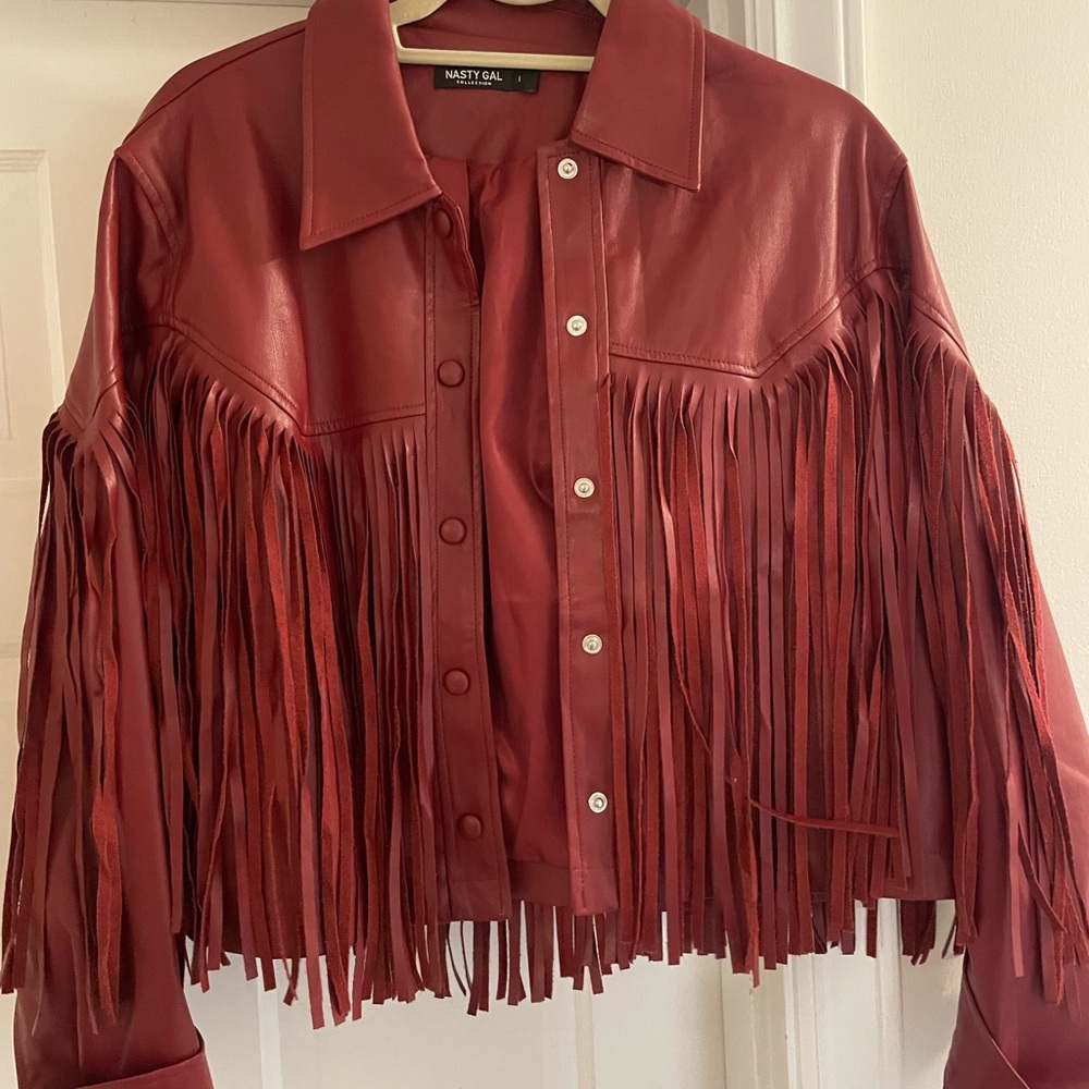 Nasty Gal Red Leather Jacket